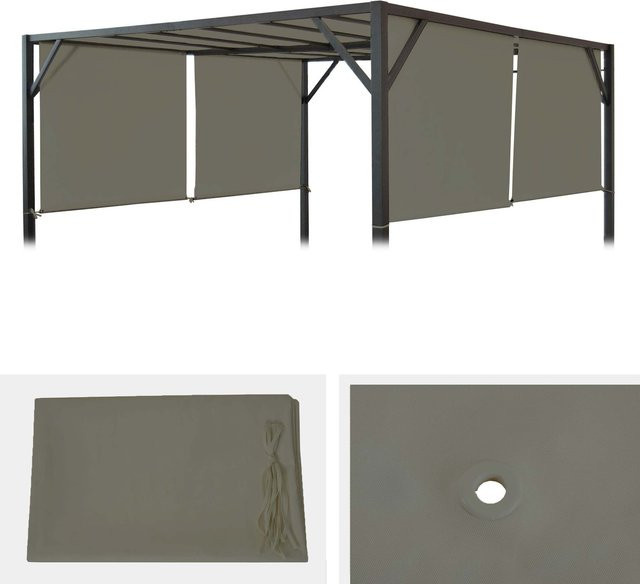 MCW Ersatzbezug für Dach Pergola Pavillon Beja, Farbe: Taupe, B/T: 400 x 400 cm - Bild 1