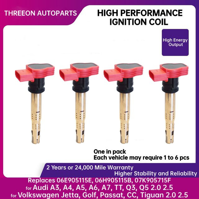 THREEON Zündspule IC2268M für VW Jetta Golf Passat CC Tiguan und Audi A3 A4 A5 A6 A7 TT Q3 Q5 - Bild 1