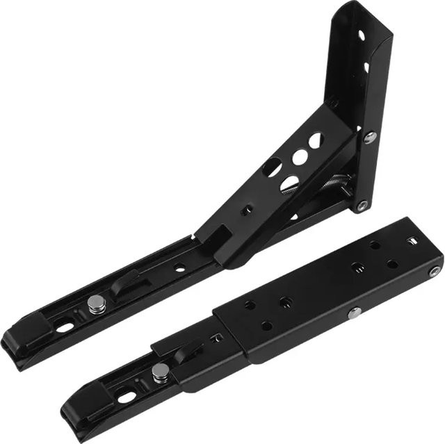 GouGouZhi 2er Set Klappbare Regalhalterungen in Schwarz und Weiß für 20-35 cm Tiefe, Platzsparende Schwerlast-Wandhalterungen für Tischplatten, Arbeitsplatten oder im Wohnmobil - Bild 1