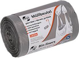 Deiss FIRST PLUS Müllbeutel mit Tragegriff, grau, 30 Liter, B: 50 cm, H: 76 cm, 1000 Stück - Bild 1