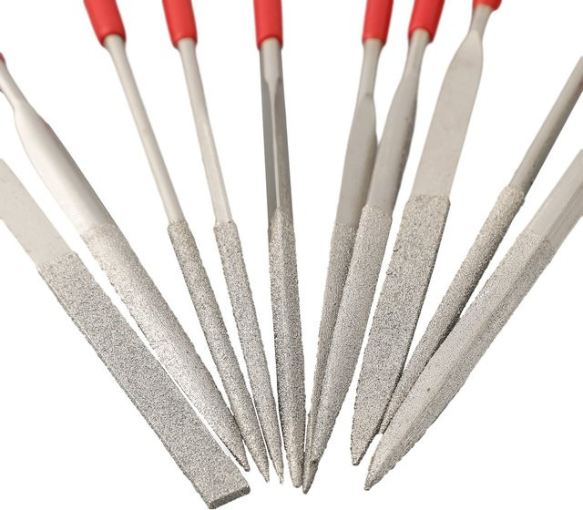 VIBRATITE Nadelfeilen-Set mit rutschfesten Griffen, galvanisiert, 3 x 140 mm - Bild 1