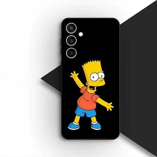 Handyhülle mit Bart Simpson Motiv für Samsung Galaxy S20 S21 S22 FE Ultra Plus A15 A16 A17 A25 A37 A57 in Schwarz - Bild 1