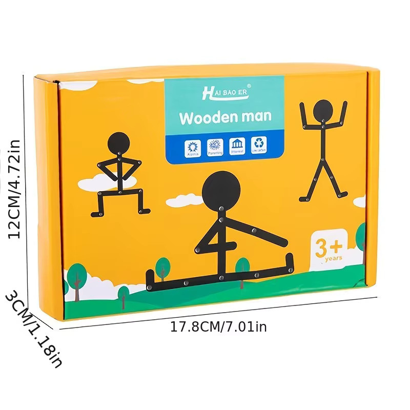 Montessori Monkey Man Puzzlespiel, Holz, 24-teiliges Set, ab 3 Jahre - Bild 2
