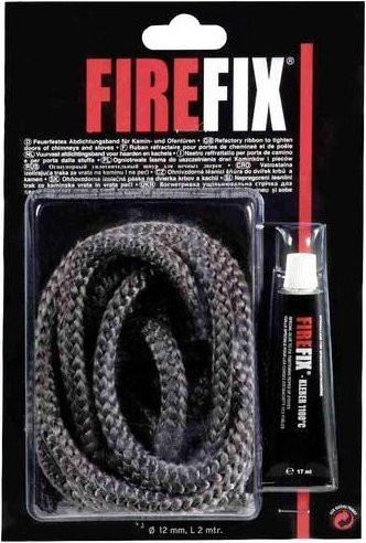 Firefix Keramikkordel für Kamin und Ofen, Farbe: Schwarz, Durchmesser: 12 mm - Bild 1