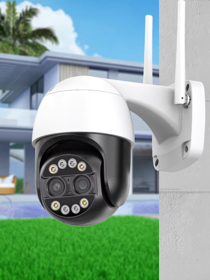 HAMROLTE 8MP PTZ WiFi Außenkamera mit zwei Objektiven, 8-fachem Digitalzoom, Zwei-Wege-Audio und IP-Überwachungsfunktion in Weiß - Bild 7