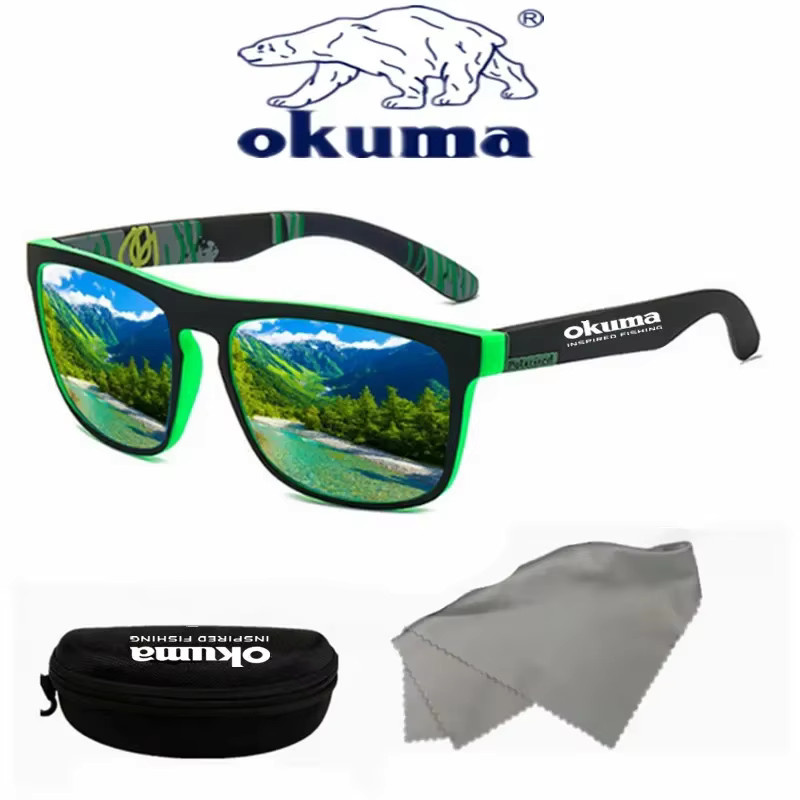 Okuma Sonnenbrille, Vollrand, Kunststoff, Unisex, schwarz, grün, polarisiert - Bild 3