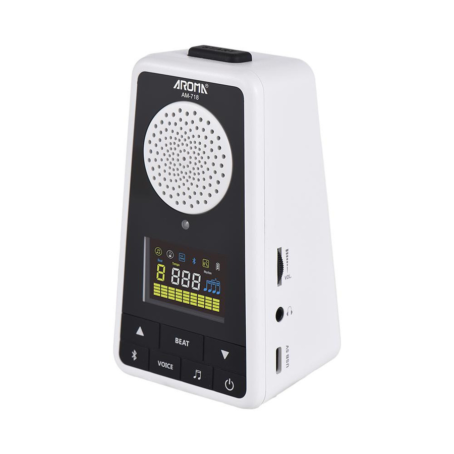 AROMA 2-in-1 Metronom und Bluetooth-Lautsprecher für Gitarre, Klavier, Trommel und Violine, wiederaufladbares digitales Metronom in Schwarz, H x B x T: 11,9 x 6,6 x 5,9 cm - Bild 6