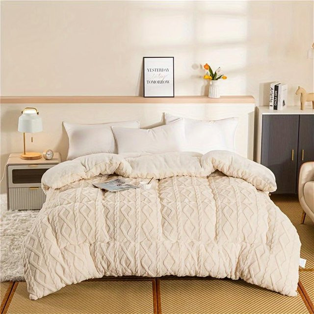 WTEMPO Ganzjahres-Steppdecke aus Mikrofaser in Beige, B/B: 150 x 200 cm, atmungsaktiv und maschinenwaschbar - Bild 1