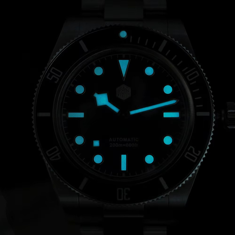 San Martin Taucheruhr, Automatik, Edelstahl, Blau, Saphirglas, 40 mm, Herren - Bild 5