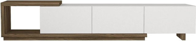 TV-Board DUKIAN in Naturfarben Hell und Weiß, Breite: 200 cm, Tiefe: 40 cm, Höhe: 40 cm - Bild 1