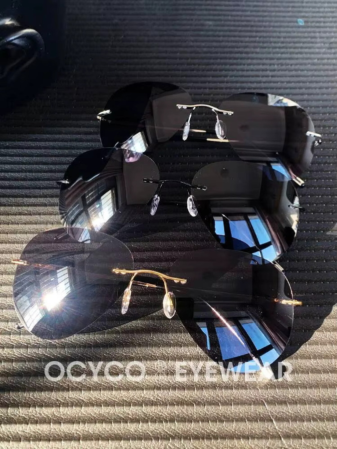 OCYCO 2026 Sonnenbrille Pilot, randlos, polarisiert, Unisex, Metall - Bild 3