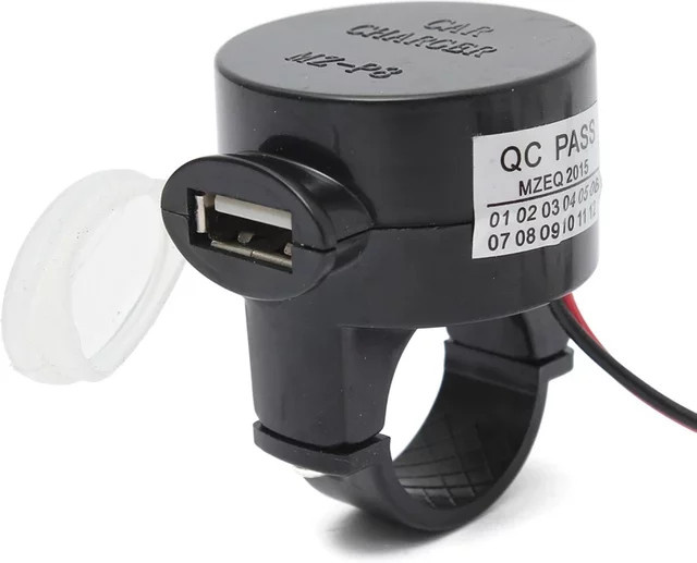 COCHETOP USB-Ladegerät für Motorrad und ATV, wasserdicht, DC5V-28V, 5V 2A, Schwarz - Bild 1