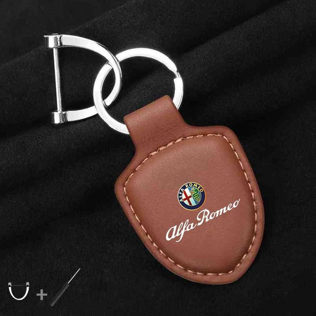 Alfa Romeo Schlüsselanhänger Leder, braun, Unisex - Bild 1