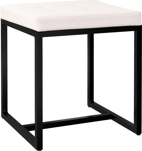 CLP Sitzhocker Barci Moderner Polsterhocker mit schwarzem pulverbeschichtetem Eisengestell - Bild 1