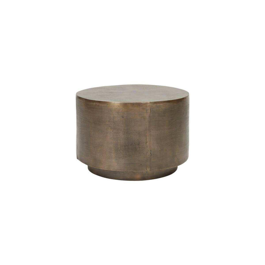 House Doctor Couchtisch Rota in Antik Bronze mit drehbarer Platte aus Aluminium, Farbe: Gold, Durchmesser: 35 cm - Bild 1