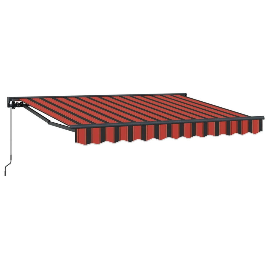 vidaXL Manuelle Markise mit Semi-Cassette in Orange, Schwarz, Gelb und Anthrazit, B: 350 cm, H: 200 cm - Bild 2