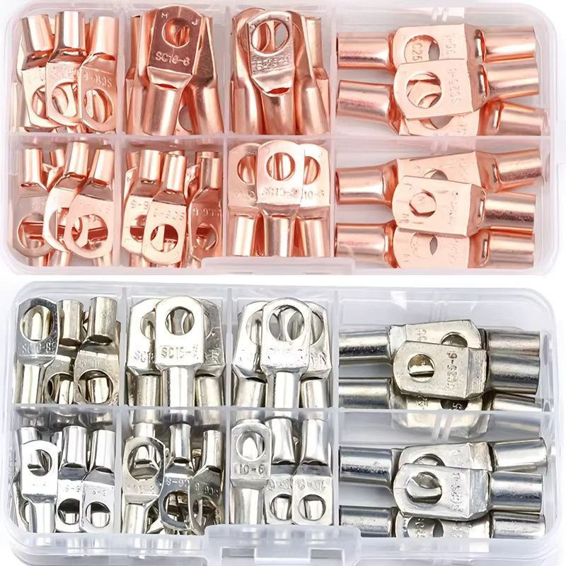ELECAPITAL SC6-25 Kupfer-Stecker Set, 60 Stück, Gold, Spannungsklemmen-Stecker für blanke Kabel - Bild 3