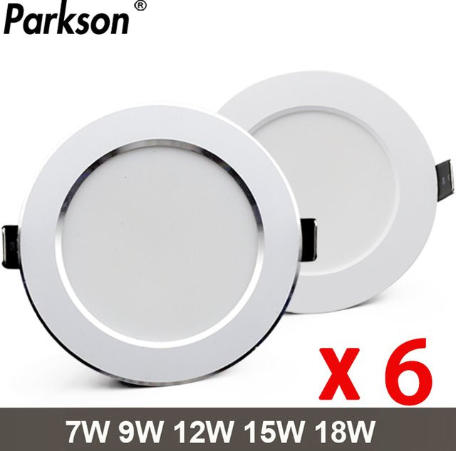 6er Set PARKSON LED Downlights rund, wasserdicht, Einbau Deckenlampe in Weiß für Schlafzimmer und Küche - Bild 1