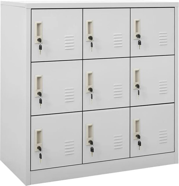 vidaXL Schließfachschränke aus Stahl im 2er-Set, Hellgrau, B/T/H: 90 x 45 x 92,5 cm - Bild 1
