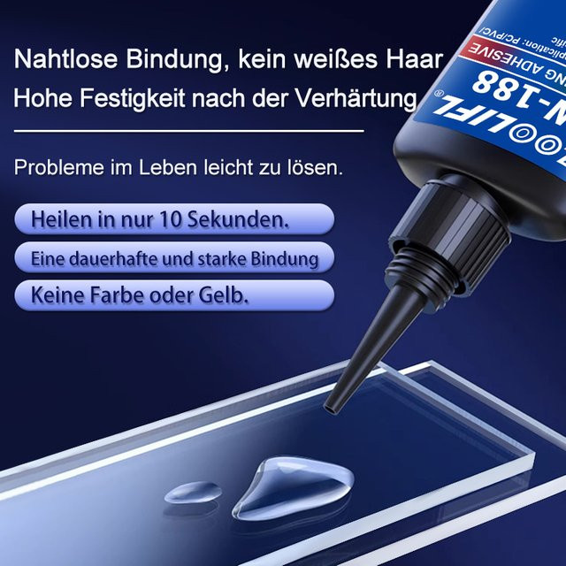 UV-Harz-Kit mit UV-Stiftlampe zur schnellen Reparatur von Kunststoff, Glas und Metall, transparent - Bild 1