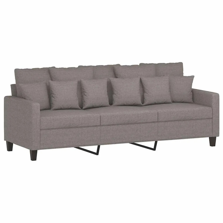 vidaXL 3-Sitzer-Sofa modern in Taupe mit Stoffbezug und Metallrahmen, Breite: 198 cm - Bild 2