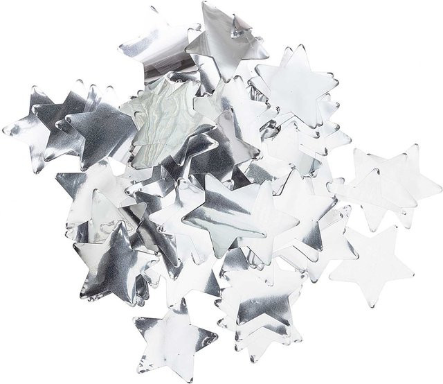Rico Design Konfetti Sterne in Silber aus Folie, 50g - Bild 1