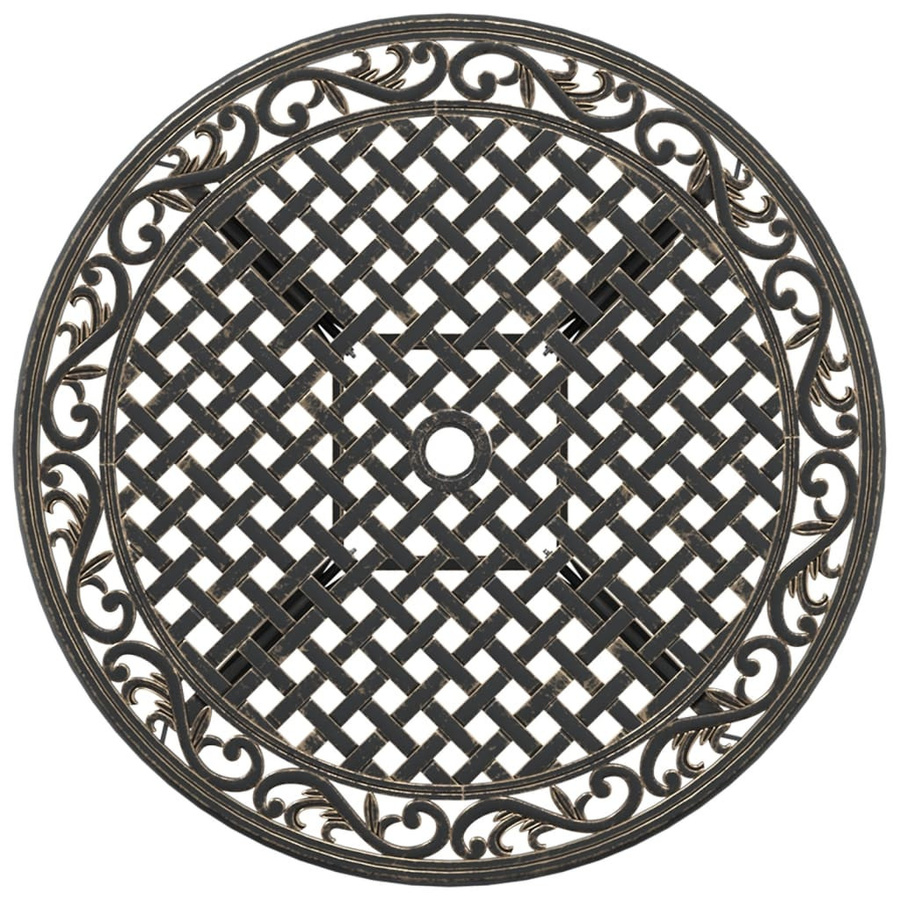 vidaXL Gartentisch aus Aluminiumguss in Bronze, rund, Durchmesser: 90 cm, Höhe: 75 cm - Bild 4