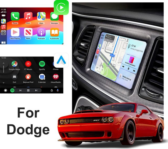 LEXXSON CarPlay Retrofit Kit Decoder-Box für Dodge Challenger, Journey, Charger und Durango mit 8,4 Zoll Bildschirm, Schwarz - Bild 1