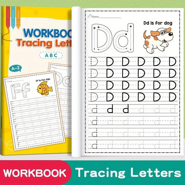 BOHY Malbuch zum Üben der englischen Groß- und Kleinbuchstaben für Kinder, Mehrfarbiges Handschrift-Übungsbuch mit 26 Alphabeten - Bild 1
