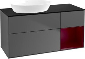 V&B Waschtischunterschrank Finion mit Wandbeleuchtung, Anthrazit lackiert, Breite: 120 cm, Tiefe: 50,1 cm, Höhe: 50,1 cm - Bild 1