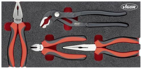 Vigour Zangen-Set V5633N, 4-teilig, rot - Bild 1