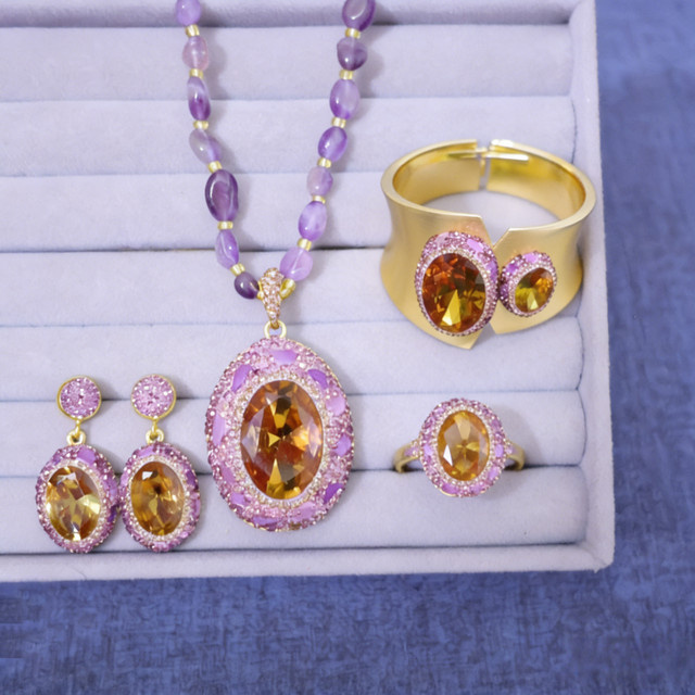 Schmuckset mutu, Amethyst, Kristallquarz, Sultanit, Damen - Bild 1