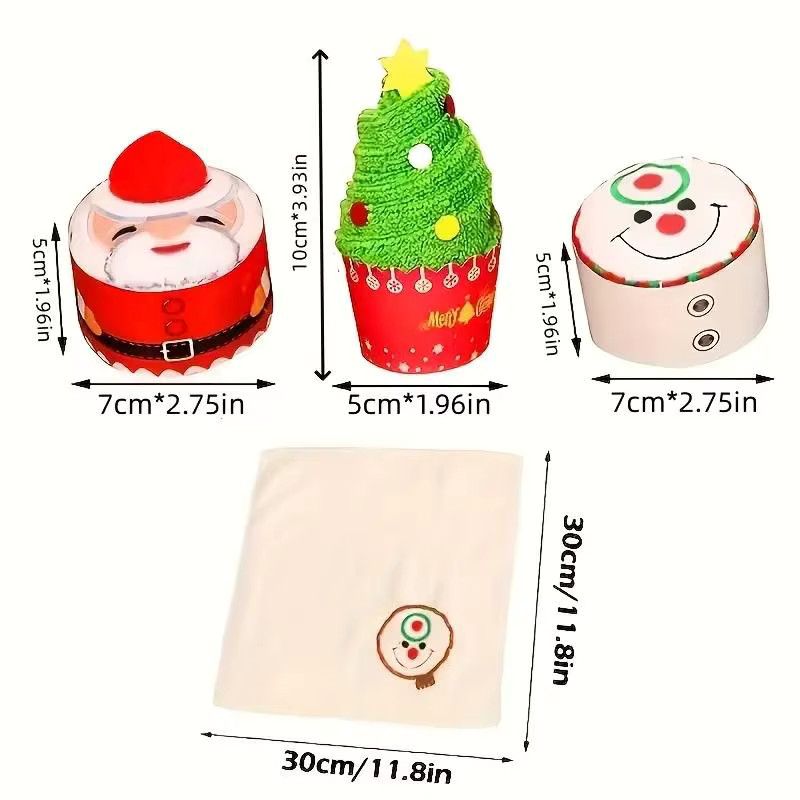 3er-Set ZQNYCY Cartoon Santa und Schneemann Handtücher aus Frottee für Küche und Badezimmer - Bild 4