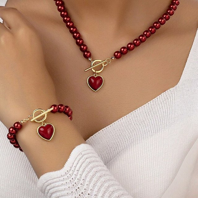 Obega Schmuckset, Halskette und Armband, Imitationsperlen, Kinder - Bild 1