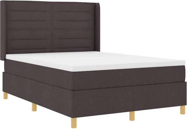 vidaXL Boxspringbett mit Matratze Braun Stoff B/T/H: 140 x 190 x 28 cm - Bild 1