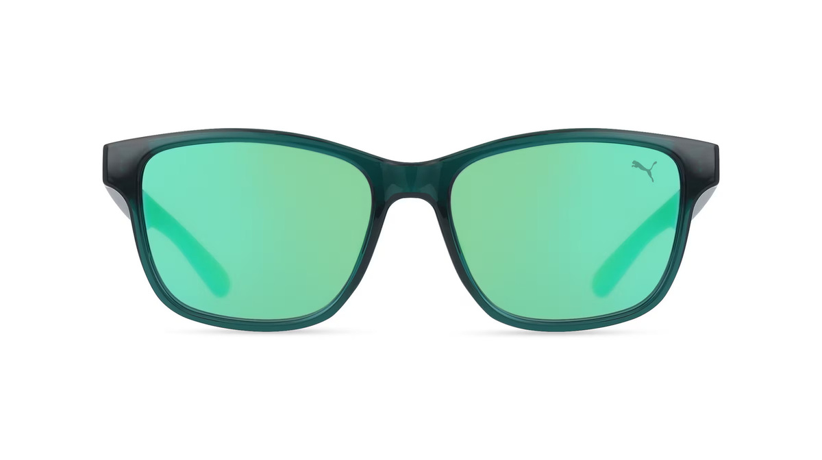 PUMA PJ0088S Kinder-Sonnenbrille, Vollrand, Eckig, Kunststoff, Grün - Bild 1