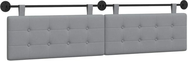 vidaXL Wandmontiertes Polsterpaneel in Hellgrau, B/H/T: 210 x 55 x 5 cm - Bild 1