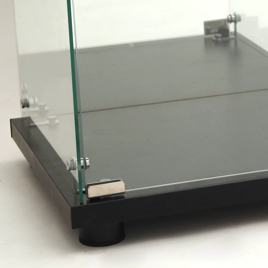 Comanlai Moderne 4-stöckige Glasvitrine mit Spiegelrückwand und LED-Beleuchtung, abschließbarer Schaukasten aus gehärtetem Glas für Sammlerstücke, B/T/H: 36,5 x 42,5 x 164 cm - Bild 3