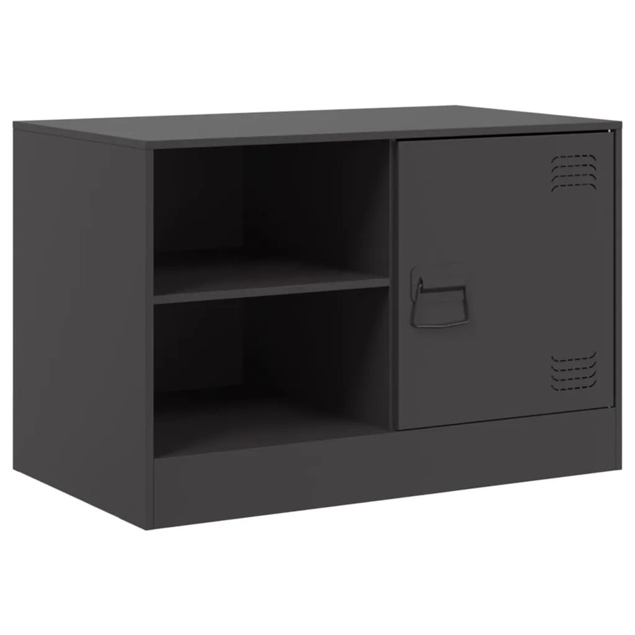vidaXL TV-Schrank aus Metall in Schwarz im Industrial Design, B/T/H: 67 x 39 x 44 cm - Bild 2
