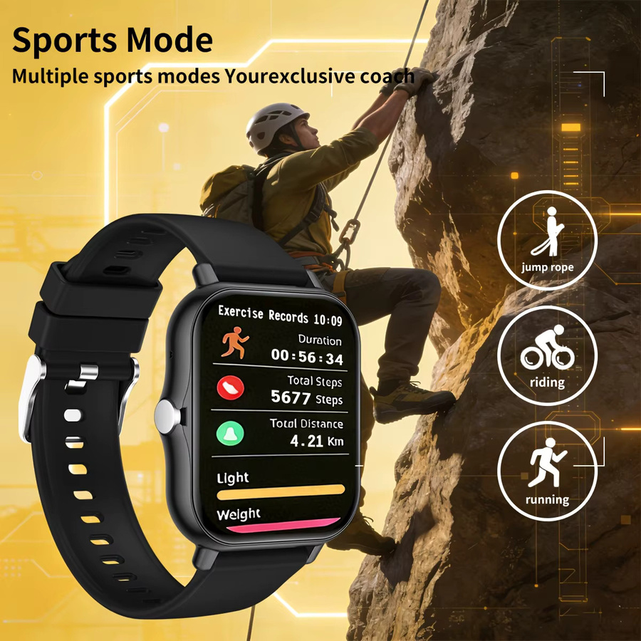 LAXASFIT Kinder-Smartwatch in Schwarz mit Bluetooth-Anruf und Schlaf-Tracking - Bild 2