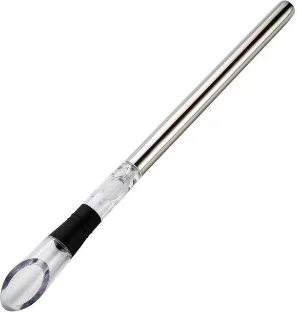 SEEQS Eis Wein Kühler Stick mit Wein Ausgießer aus Edelstahl in Weiß und Silber - Bild 1