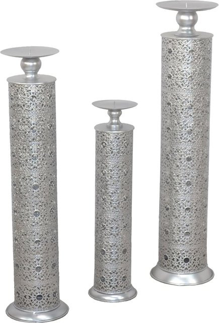 3tlg. Kerzenständer-Set Waltraud von Möbel Direkt Online in Silber aus Metall für Standkerzen - Bild 1
