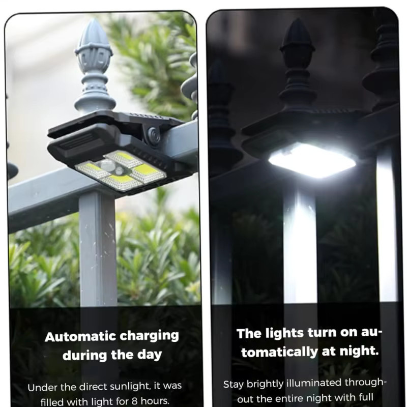 IWP Solar-LED-Clip-Licht mit Bewegungsmelder und 3 Beleuchtungsmodi, wasserdichtes Außenlicht für Garten, Zaun und Terrasse - Bild 3