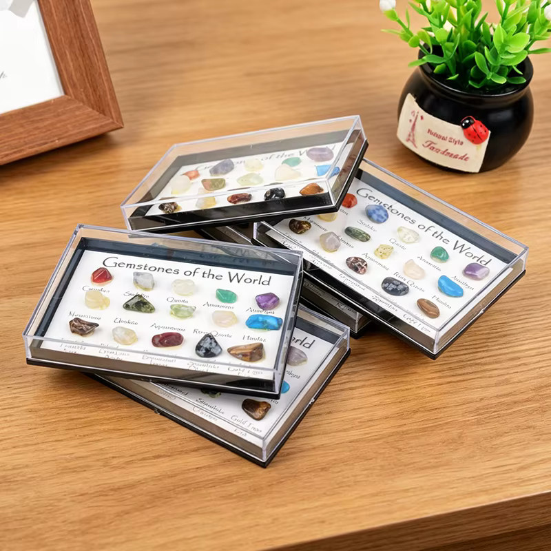 RYCRYSTAL Natürliche Kristallstein-Mineralien-Box, 15 Arten, Set - Bild 2