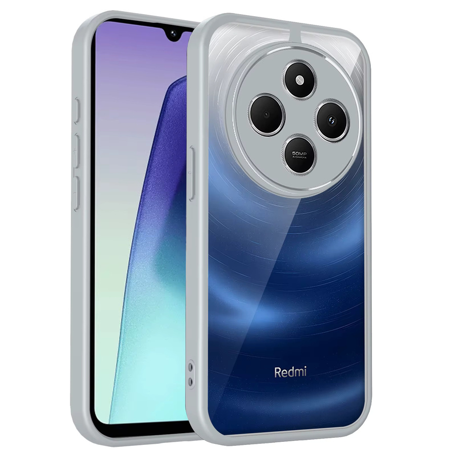 Xiaomi Poco C75 Schutzhülle aus Silikon mit transparenter matter Rückseite und Stoßfänger-Funktion in Transparent/Grau - Bild 2