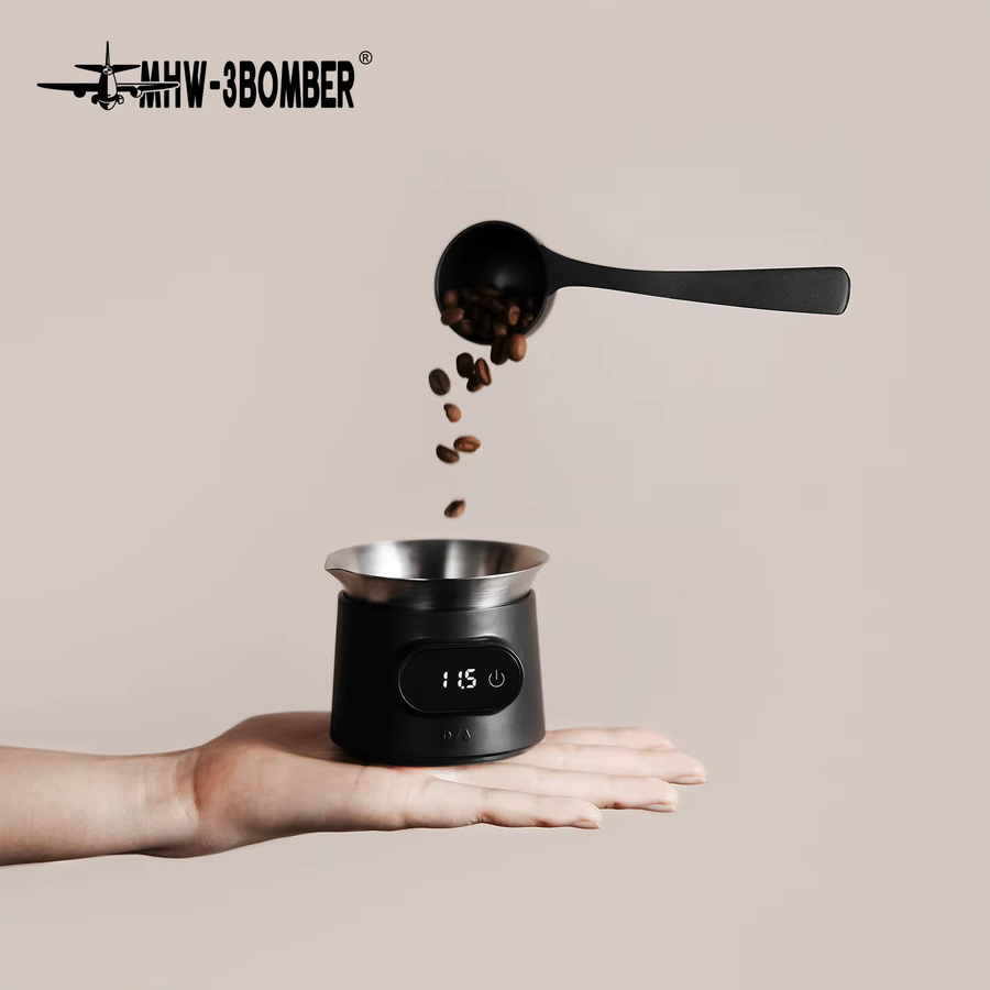 MHW-3BOMBER ESP Espressowaage Schwarz – Hochpräzise digitale Kaffeewaage mit LED-Display, 200 g Kapazität und 0,1 g Genauigkeit - Bild 3