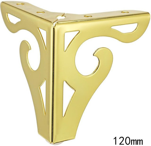 4 Stück Metallmöbelfüße aus Stahl, hohl geschnitzt, Höhe: 10 bis 12,5 cm, Farbe: Silber oder Gold, inklusive Schrauben für Sofa, Schrank, Tisch oder Bett - Bild 1