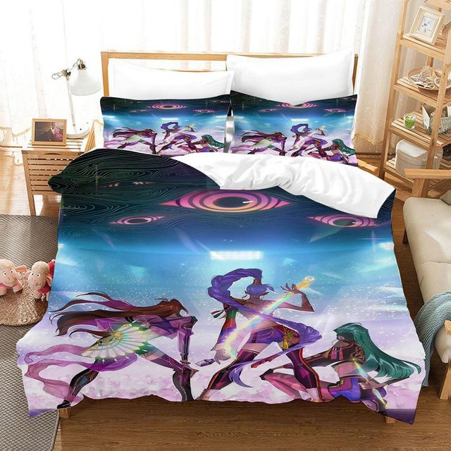 Softura Bettwäsche Set Kpop Dämonenjäger Anime Design mit Bettbezug und Kissenbezügen, Mehrfarbig, B/H: 140 x 210 cm - Bild 1
