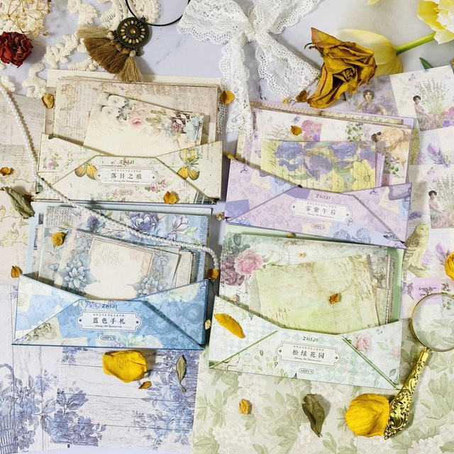 Journamm Vintage Scrapbook-Materialpapier mit Pflanzen und Blumen, 100 Blatt, Multicolour - Bild 1