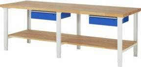 Rau Werkbank 7001A7 höhenverstellbar mit 1 Schublade, B/T/H: 250 x 90 x 79-114 cm, Mehrfarbig - Bild 1